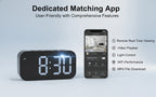 Cámara con reloj digital 1080P FHD, cámara de seguridad con tarjeta SD de 32 GB, punto de acceso AP y WiFi6, visualización remota en tiempo real, almacenamiento local, detección de movimiento, para uso en interiores en hogar, oficina y tienda inteligentes