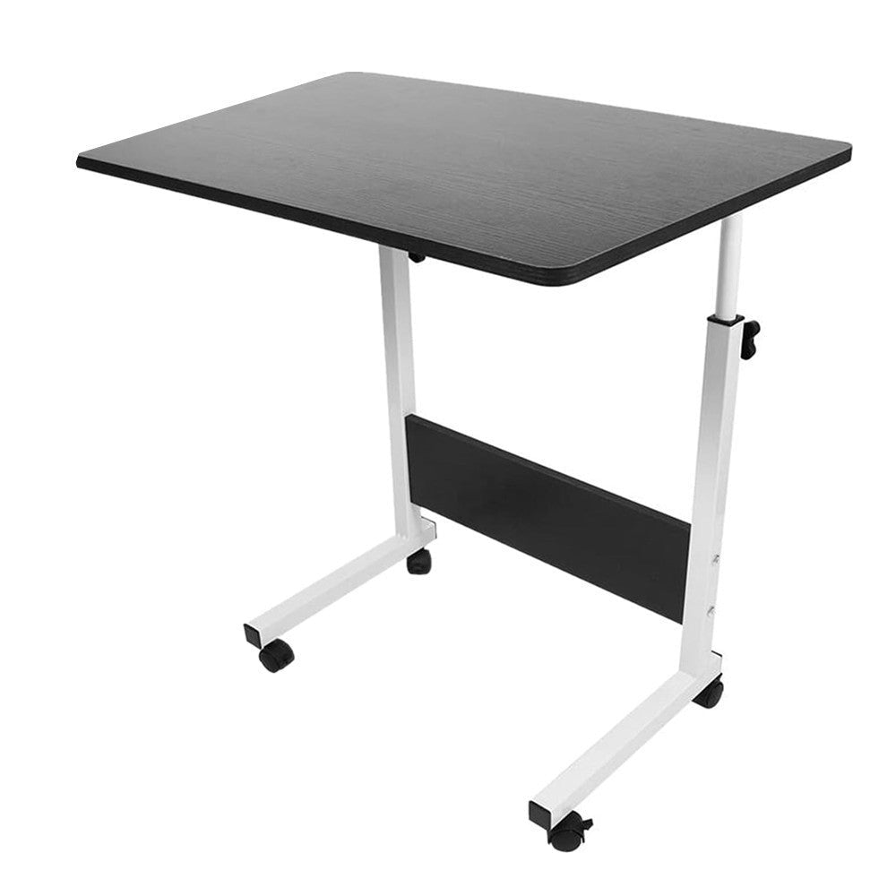 Mesa auxiliar con ruedas 60X40 cm Mesa para portátil Mesa Auxiliar de Altura Ajustable para Dormitorio Mesita de Noche Móvil Diseño Compacto que Ahorra Espacio