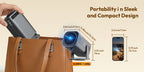LUXVYN 2026 Proyector Portátil, con Android 11, Dual Wifi6, Brillo de 340ANSI, Local 1280X720P HD, Soporte 4K, Bajo Ruido, Ángulo de Proyección Flexible de 180°, Mini Proyector de Cine en Casa