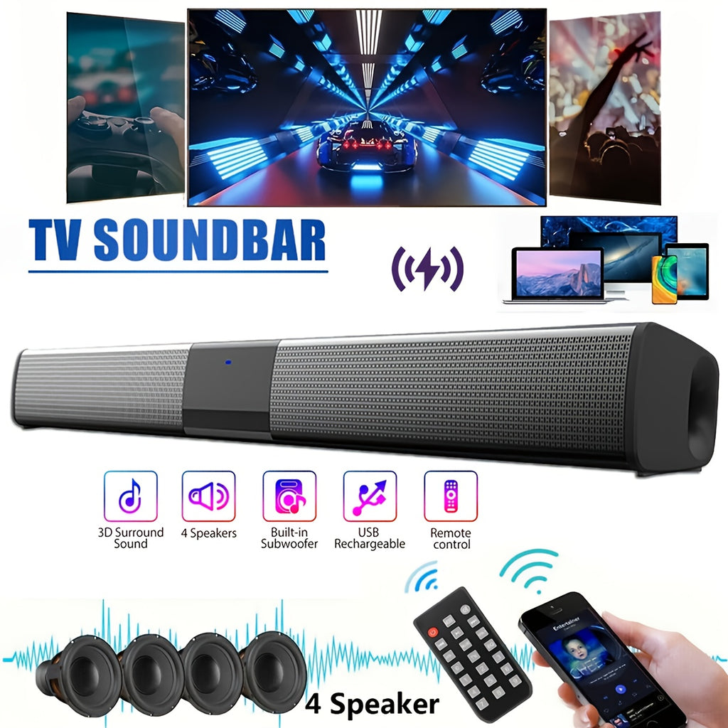 Barra de sonido inalámbrica extraíble para TV música y cine en casa | extraíble