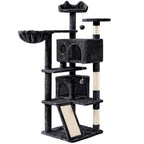 Rascador para gatos Costoffs, de 145 cm de altura, robusto árbol trepador con postes de sisal para rascar, 2 cuevas para gatos y sisal de juego para gatos