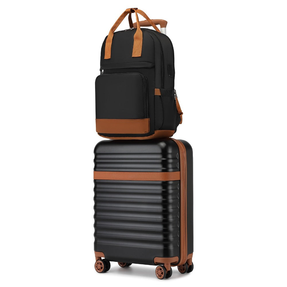 3 piezas de Conjunto de Maleta Trolley Equipaje de Mano Maleta de Viaje Maleta de Viaje de Caja Dura ABS + PC con 4 Ruedas Candado TSA Conjunto de Maleta Incluye 1 Mochila de Viaje y 1 Bolsa de Aseo Regreso a la Escuela Regalo de Vacaciones