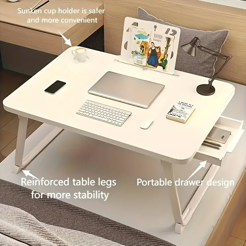 Escritorio portátil plegable con cajón para cama sofá y oficina en casa | Plegable