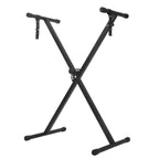 Soporte para teclado ajustable en altura de 49 cm a 97 cm, plegable tipo X con doble refuerzo para teclados y pianos digitales (barra fija)