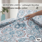Colcha Bouti Microfibra Reversible Estampada – Colcha Verano y Entretiempo Ligera y Transpirable, Acolchado Pinsónico para Todas las Estaciones, Sin Fundas de Almohada