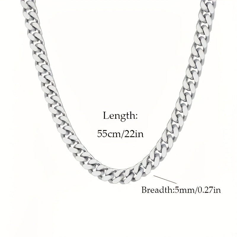 Collar de plata 925 para hombre, cadena cubana de 5 mm, accesorios de joyería estilo hip hop para fiestas, regalos para hombres, San Valentín, aniversario, cumpleaños, regalo para el Día del Padre, empaque en caja
