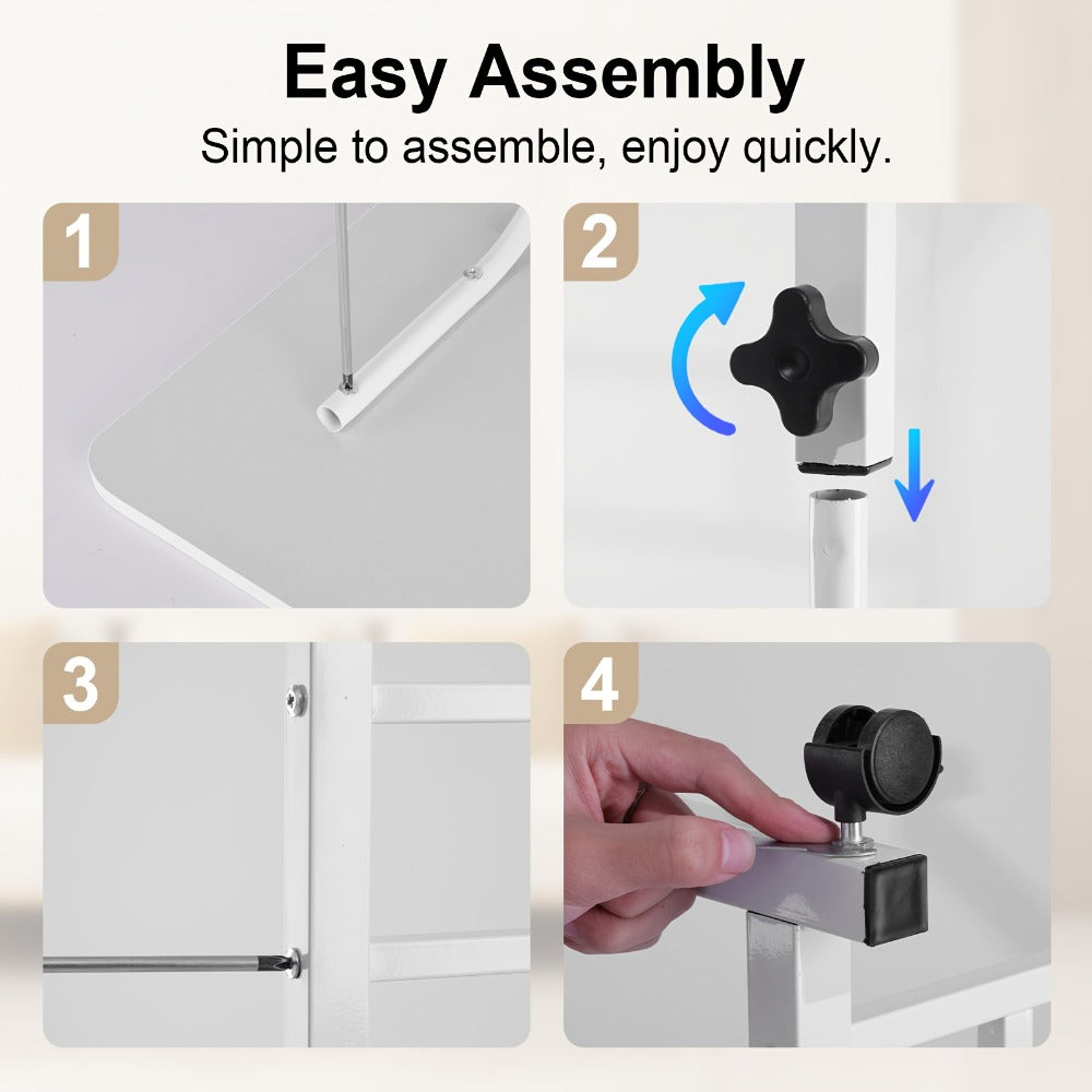 Mesa de Oficina Estación de Trabajo para Computadora: Escritorio Elevable de Altura Ajustable 67.06cm - 88.14cm, Escritorio Ergonómico Móvil para Computadora con Rueda Universal, Estable y Cómodo, Robusto y Duradero, Fácil de Instalar