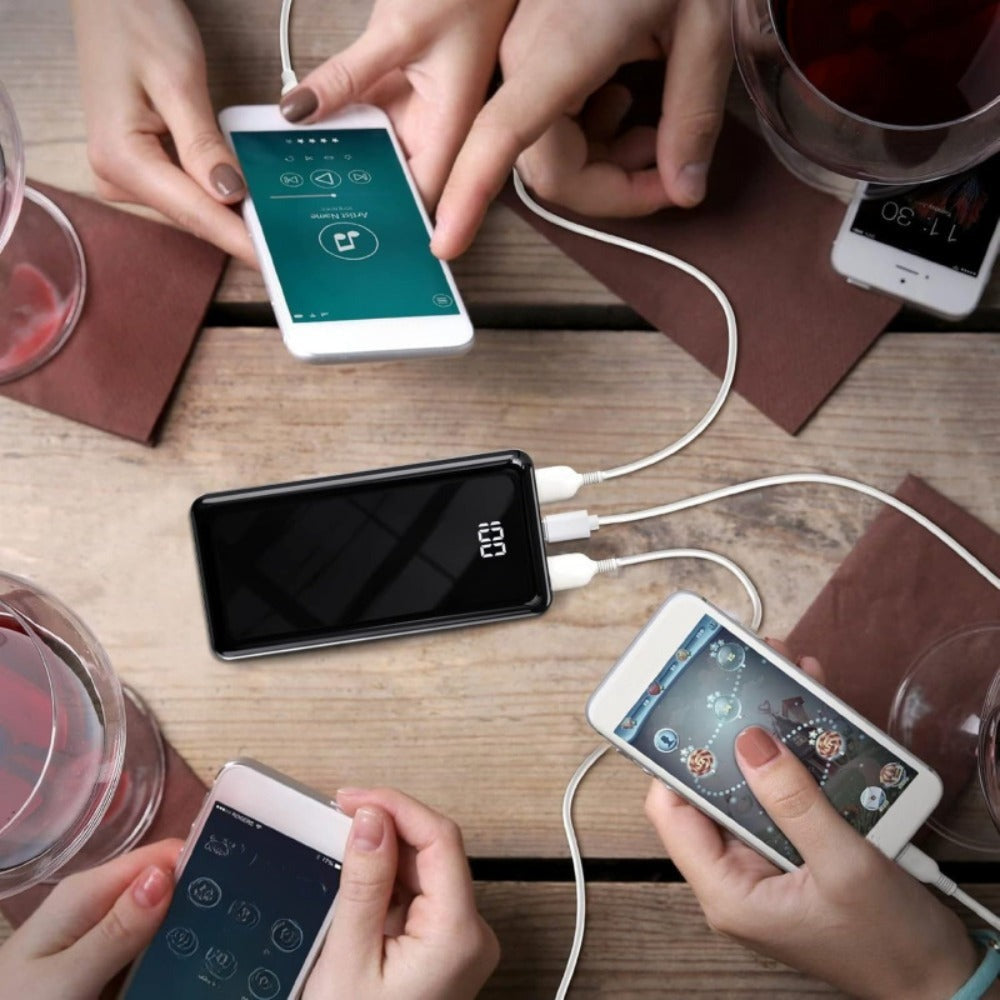 Batería Externa de Gran Capacidad 24000mAh/20000mAh, Pantalla LED de Energía, Carga Rápida Tipo-C, Interfaz USB/Micro, Banco de Energía de Carga Súper Rápida, Adecuada para Cargar Teléfonos de Todas las Marcas, Batería de Emergencia Portátil para Exterior