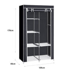Armario Vestidor de Tela con Bolsillos Laterales Nyana Home - 5 Huecos 1 Ropero 1 Puerta 165x88x45cm Organizador de Ropa y Zapatos Fácil Montaje Ligero y Resistente Ideal para Dormitorio y Vestidor