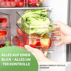 10 Cajas de Almacenamiento para Refrigerador, 10 Botes de Basura Transparentes de Plástico, Ideales para Organizar Neveras, Congeladores, Armarios de Cocina y Habitaciones de Alimentos, Cajas de Almacenamiento Transparentes