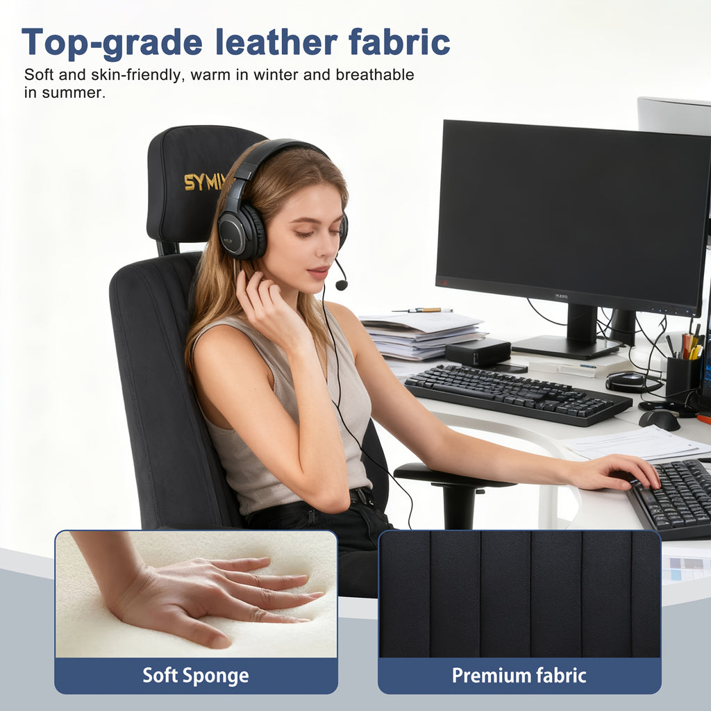 Silla de oficina para teletrabajo y estudio | 150Kg y Ajustable