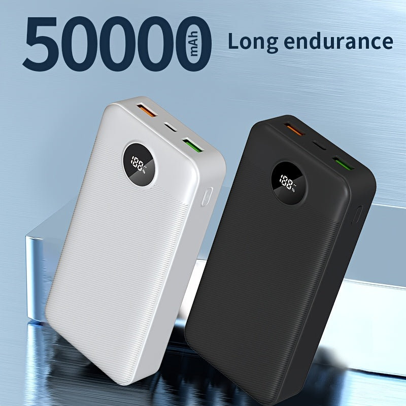 Batería externa | Batería Externa de Gran Capacidad de 50000mAh, Carga Súper Rápida, Interfaz USB/Tipo-C, Entrada/Salida, Pantalla LED de