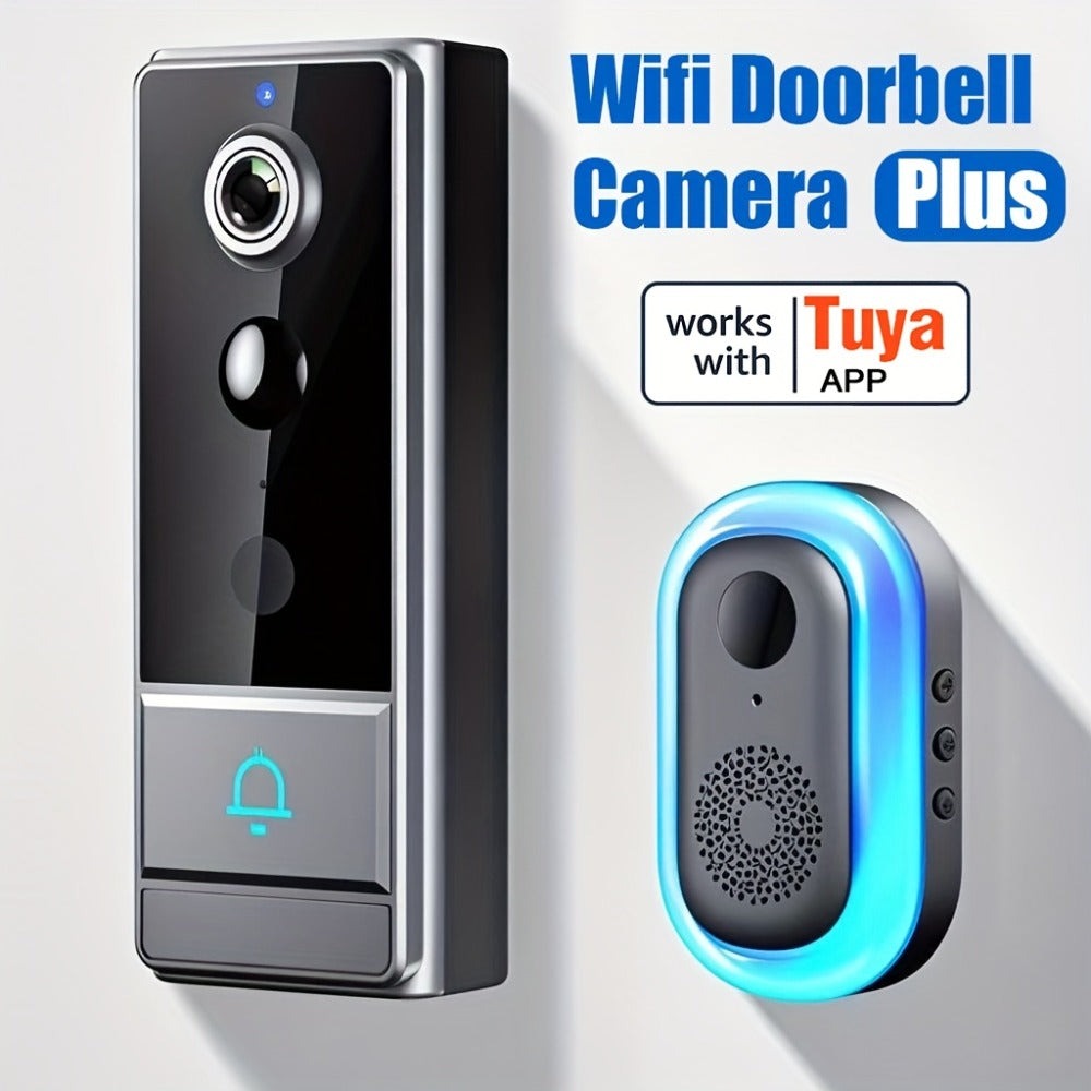 Timbre sin varillas para seguridad del hogar, cámara de seguridad con visión nocturna, 960P HD, detección de movimiento PIR, batería recargable de 2600mAh - Fácil de montar y controlado por aplicación, cámara de seguridad inalámbrica para el hogar, timbre