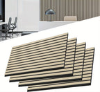 Conjunto de paneles acústicos de 4 piezas, paneles de pared hechos de chapa de madera auténtica, paneles acústicos de listones para paredes, paneles de madera en relieve 3D y fieltro acústico, tamaño 120 x 60 cm, color madera antracita marrón