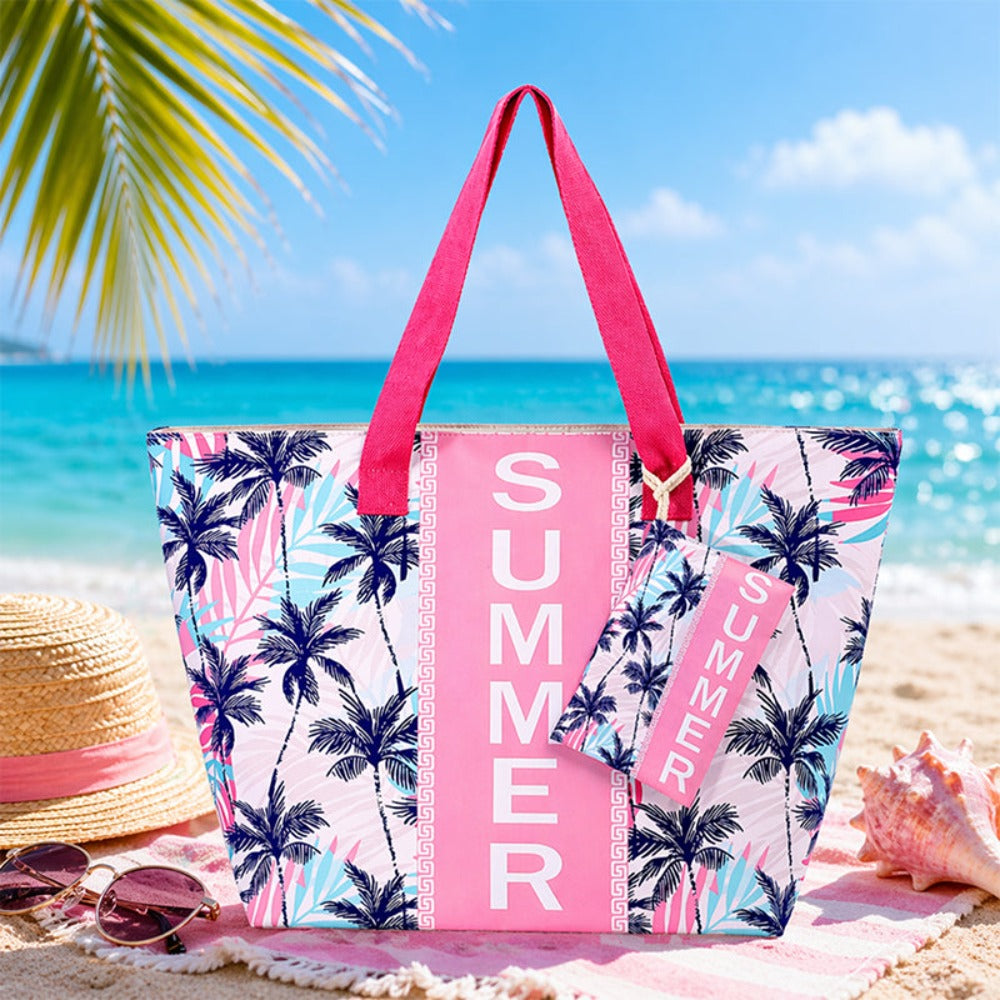 Bolso Tote de Playa con estampado veraniego, amplio y espacioso, bolso de gran capacidad para mujer, ideal para playa, piscina, viajes y uso diario