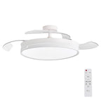 Ventilador de Techo con Luz LED Aspas Retráctiles, SPTO-2, 3 Tonalidades, Control Remoto, 6 Velocidades, Motor DC Silencioso, Temporizador, Sin WiFi