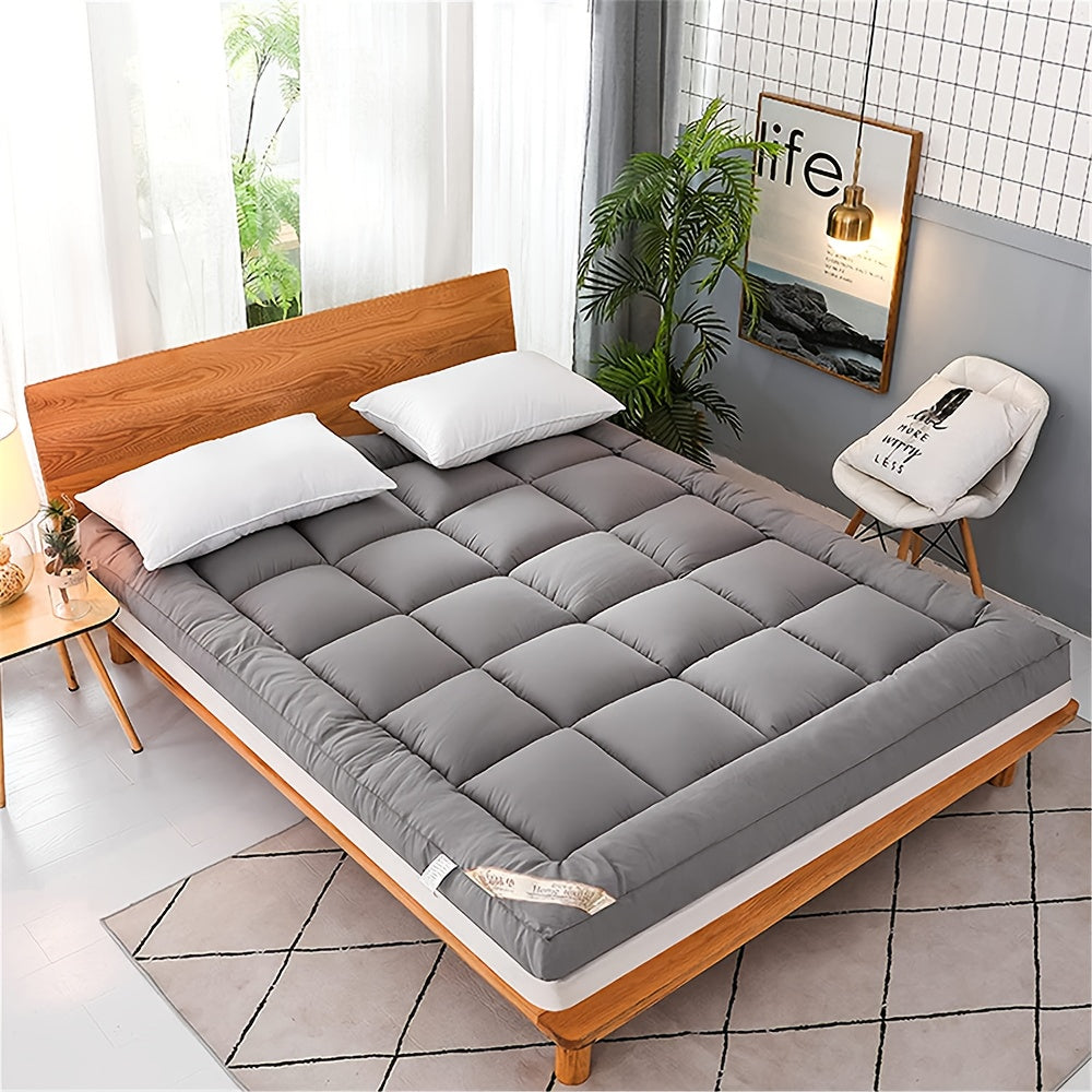 Cubrecolchón, Cubrecolchón Acolchado Ajustable Extrasuave y Transpirable para Espalda, con Bandas Elásticas Fuertes, Relleno y Cubierta de Poliéster de Felpa Suave, Transpirable, Comodidad de Lujo para Todas las Estaciones para Dormitorio, Habitación de I
