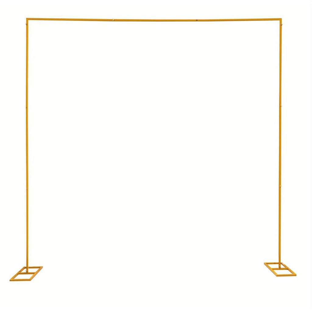 Arco de boda de metal de 3x3 m, soporte de fondo cuadrado ajustable en altura, soporte de arco de globo de metal rectangular para decoración de fondo de cabina de fotos de fiesta de cumpleaños de boda, arcos de boda amarillos para ceremonia, marco de cena