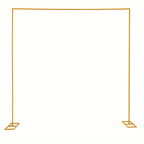 Arco de boda de metal de 3x3 m, soporte de fondo cuadrado ajustable en altura, soporte de arco de globo de metal rectangular para decoración de fondo de cabina de fotos de fiesta de cumpleaños de boda, arcos de boda amarillos para ceremonia, marco de cena
