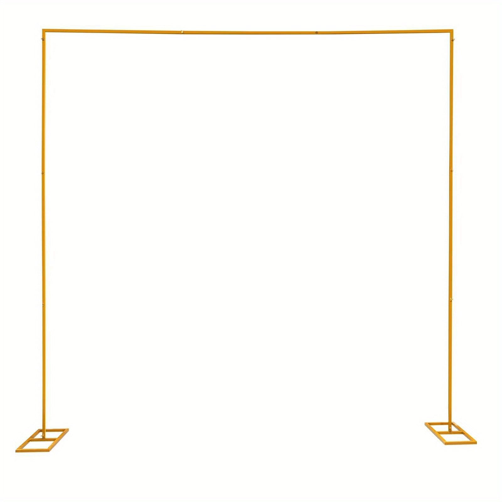 Arco de boda de metal de 3x3 m, soporte de fondo cuadrado ajustable en altura, soporte de arco de globo de metal rectangular para decoración de fondo de cabina de fotos de fiesta de cumpleaños de boda, arcos de boda amarillos para ceremonia, marco de cena