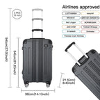 Maleta de embarque de carcasa rígida ABS 55x35x20cm, carrito de viaje, equipaje de mano de cabina, 33L, regalo de Black Friday, Día de Acción de Gracias, Navidad