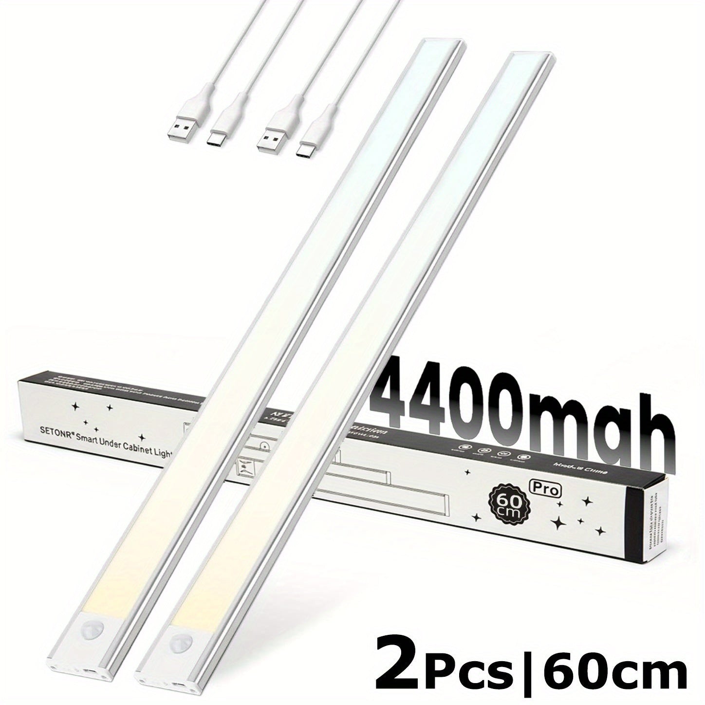 Luz LED recargable con sensor 2 piezas inalámbrico | Armario cocina escalera y dormitorio