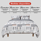 H HANSEL HOME Juego de Funda Nórdica Microfibra Transpirable – Set de Ropa de Cama con Funda de Edredón y Fundas de Almohada – Conjunto 2/3 Piezas para Dormitorio