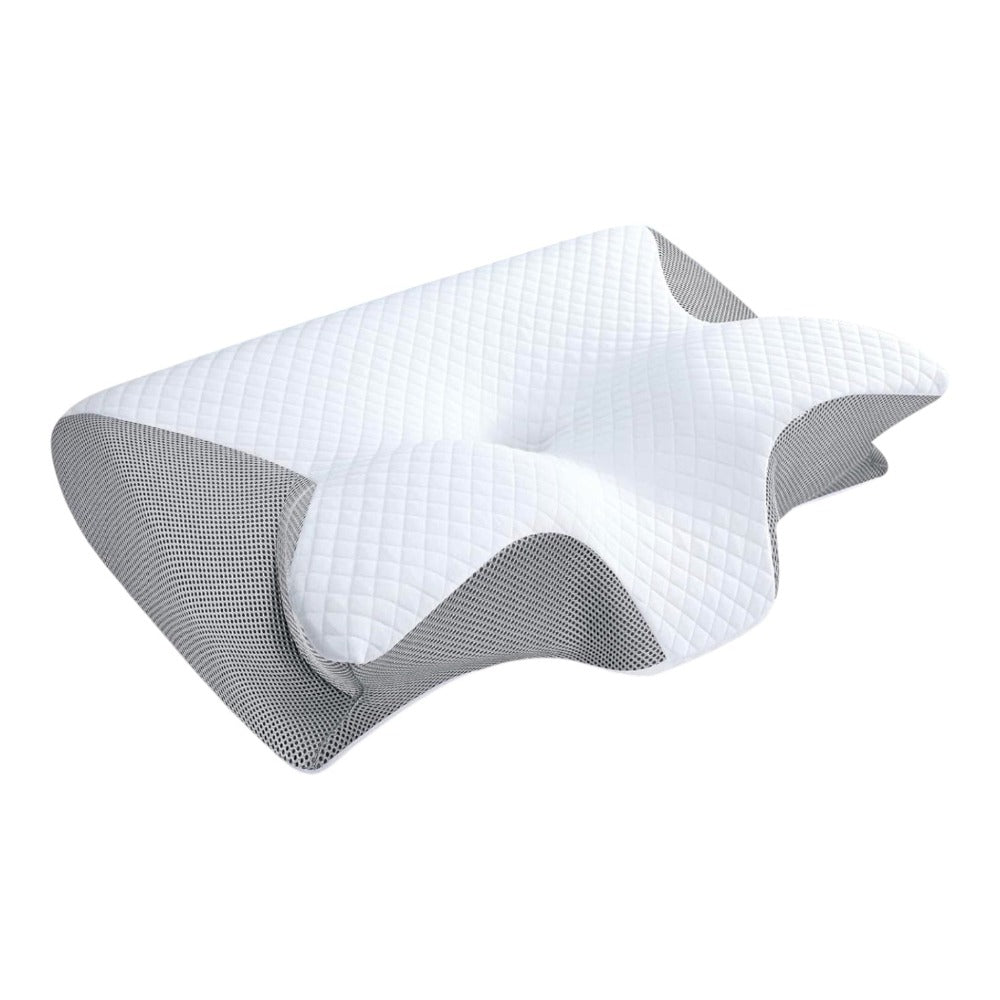 Almohada Cervical, 2 en 1 Almohada Ergonómico Espuma de Memoria Almohada para Soporte de Cabeza/Cuello/Hombro, Relajación y Alivio del Estrés, 60x40x12/14cm