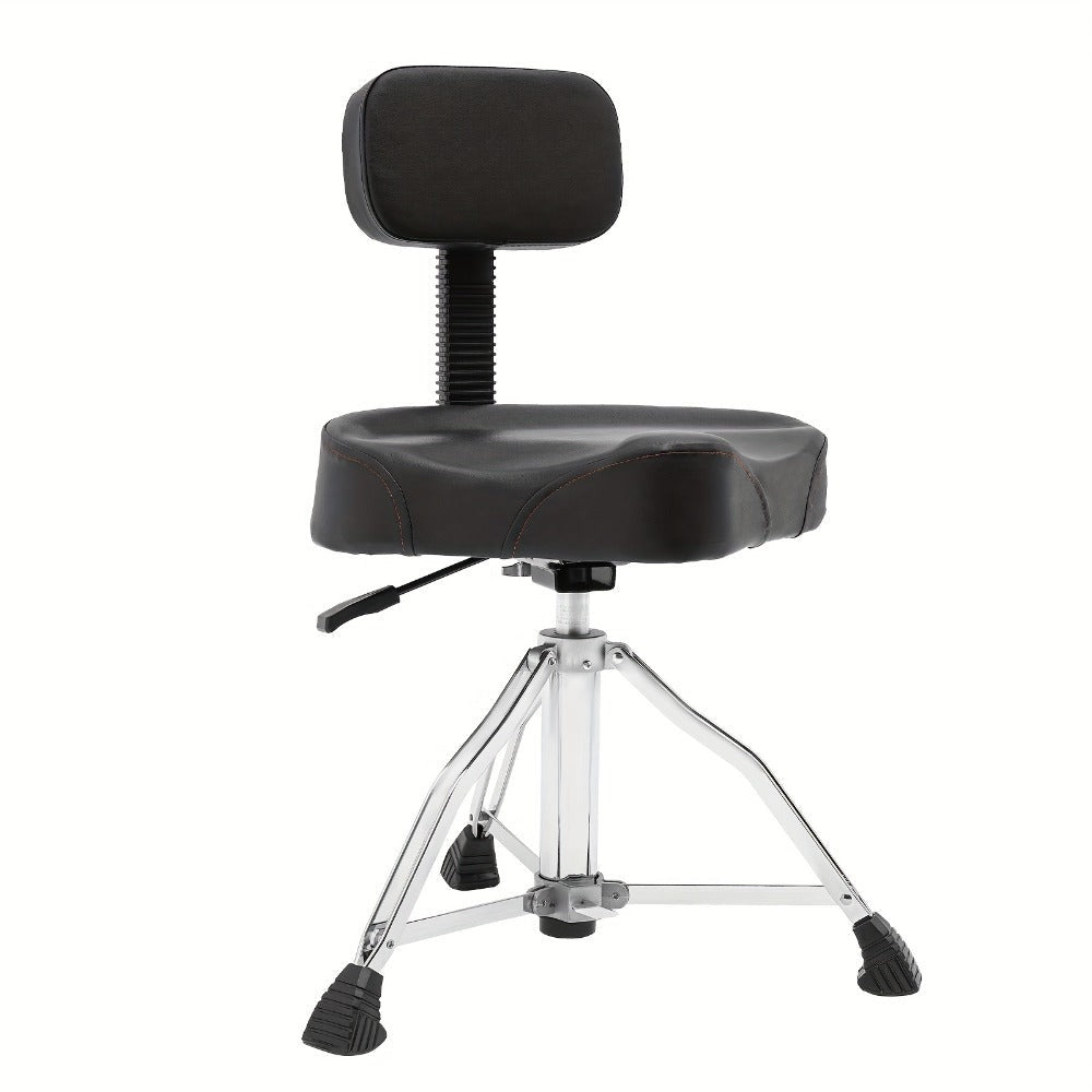 Silla de batería con respaldo, ajustable en altura, silla de batería neumática, giratoria 360°, para oficinas, salas de piano, salas de estudio, estudios de arte, conciertos.