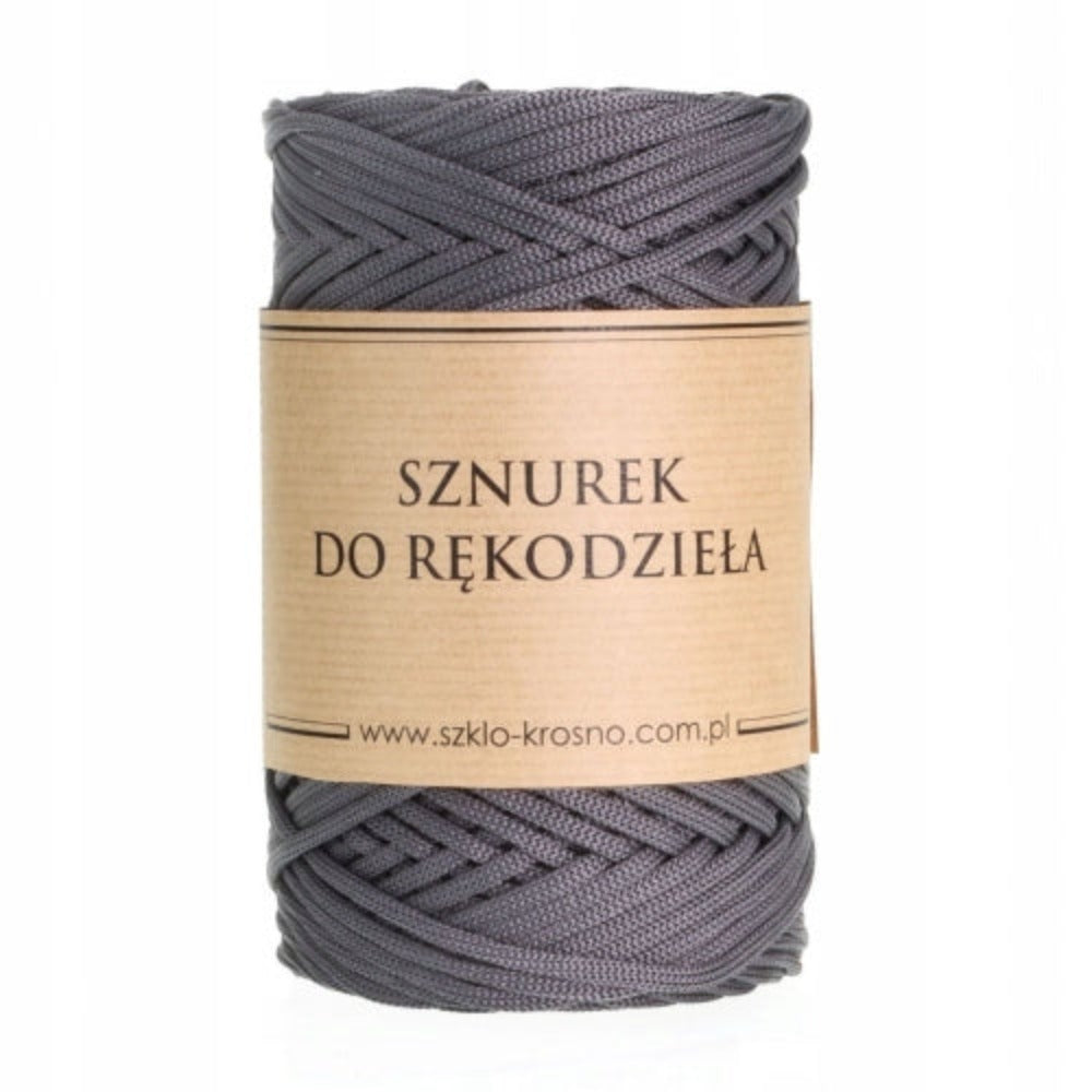 Cuerda de Poliéster Plana para Macramé, Gris Oscuro, 3mm, 100m