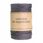 Cuerda de Poliéster Plana para Macramé, Gris Oscuro, 3mm, 100m