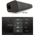 Barra de Sonido Estéreo para Smart TVs, Subwoofer sin varillas 2 en 1, Sistemas de Cine en Casa, Mejora de Graves, Conectividad Inalámbrica, TF, AUX, FM, RCA, TWS, Batería Recargable Integrada de 2000mAh, Compatible con Reproductor de DVD, TV, Computadora