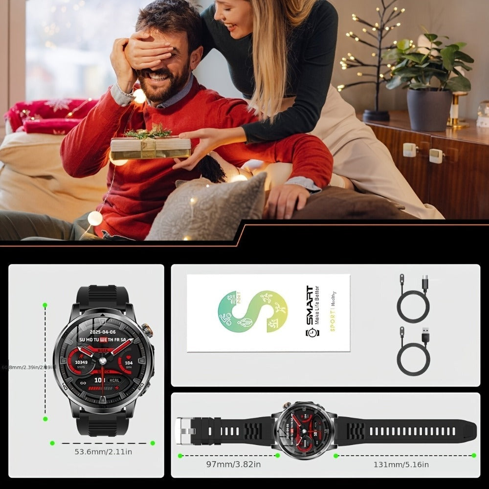 Reloj Inteligente LIGE para Hombres con Llamadas, Batería de 1000mAh/Linterna/Dos Cables de Carga, Pantalla HD Grande de 1.85 Pulgadas, Reloj de Fitness con 100+ Modos Deportivos, Monitor de Sueño IPX8 para Android e IOS