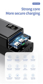 Batería externa | Batería Externa Portátil de Gran Capacidad 50000Mah con Interfases Tipo-C/Usb/Micro, Pantalla LED, Carga Rápida PD22.5W