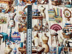 Tela de COSTURA VINATGE, tela de panamá algodón 100%, telas de lonetas, telas de decoración, telas por metros