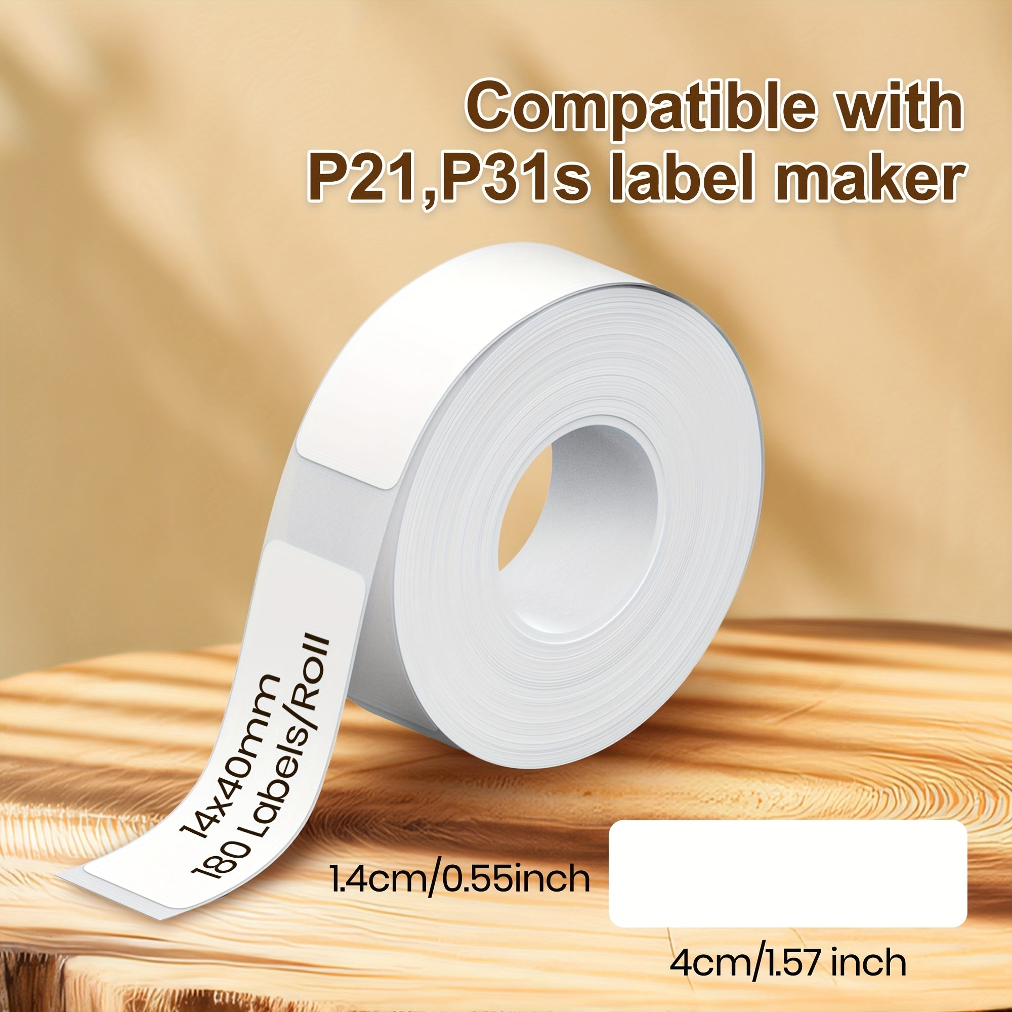 Etiquetas adhesivas | Etiquetas Térmicas de 14X40Mm, para Impresoras P21, P31B, Resistentes al Aceite, Resistentes al Desgarro, Etiquetas