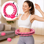 Cinta de fitness inteligente ajustable con bola hueca desmontable, cintas pesadas para pérdida de peso, talla grande 46 pulgadas/117 cm, incluye 24 enlaces desmontables y entrenador de cintura para mujeres. Nudo desmontable para ejercicios en casa, dispon