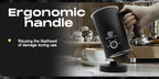 SUPERLEX Espumador de Leche Automático de 500 W con Función de Calentamiento - Espumador de Leche Eléctrico para Capuchino y Latte, Capacidad de 300 ml, Cámara Interior de Acero Inoxidable, Compacto