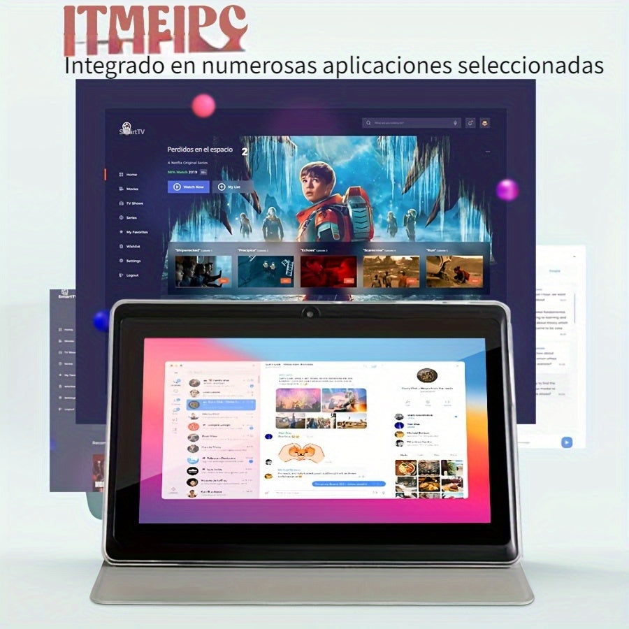 Tablet | ITMEIPC Tablet Android 14 de 7 pulgadas - 4GB (2+2 Expandible) RAM + 32GB ROM, Procesador Quad-Core Cortex-A53, Batería de 3500mAh, WiFi