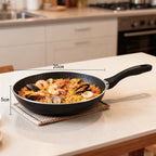 Sartén de cocinar | Sartén multifuncional para hogar | Sartén de aluminio sin revestimiento antiadherente | Exclusiva para inducción y cocina de gas | Utensilio de cocina universal de sartén plana