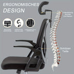 Silla de Oficina Ergonómica, Silla de Escritorio para el Hogar, Silla de Malla de Respaldo Alto con Profundidad de Asiento Ajustable, Silla de Computadora con Soporte Lumbar