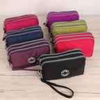 Cartera de Mujer de 3 Capas con Cremallera, Estuche de Lluvia para Llaves, Billetera de Gran Capacidad, Organizador de Cables de Datos, Tarjetero, Funda para Teléfono, Bolso Móvil