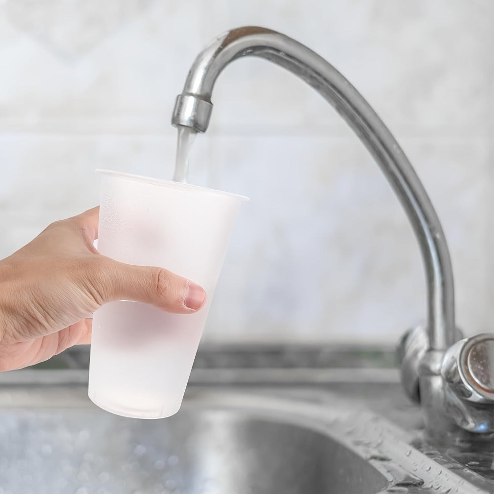 100 vasos gruesos esmerilados de 520 ml - Plástico duradero, paquete económico a granel para bodas, cumpleaños y barbacoas