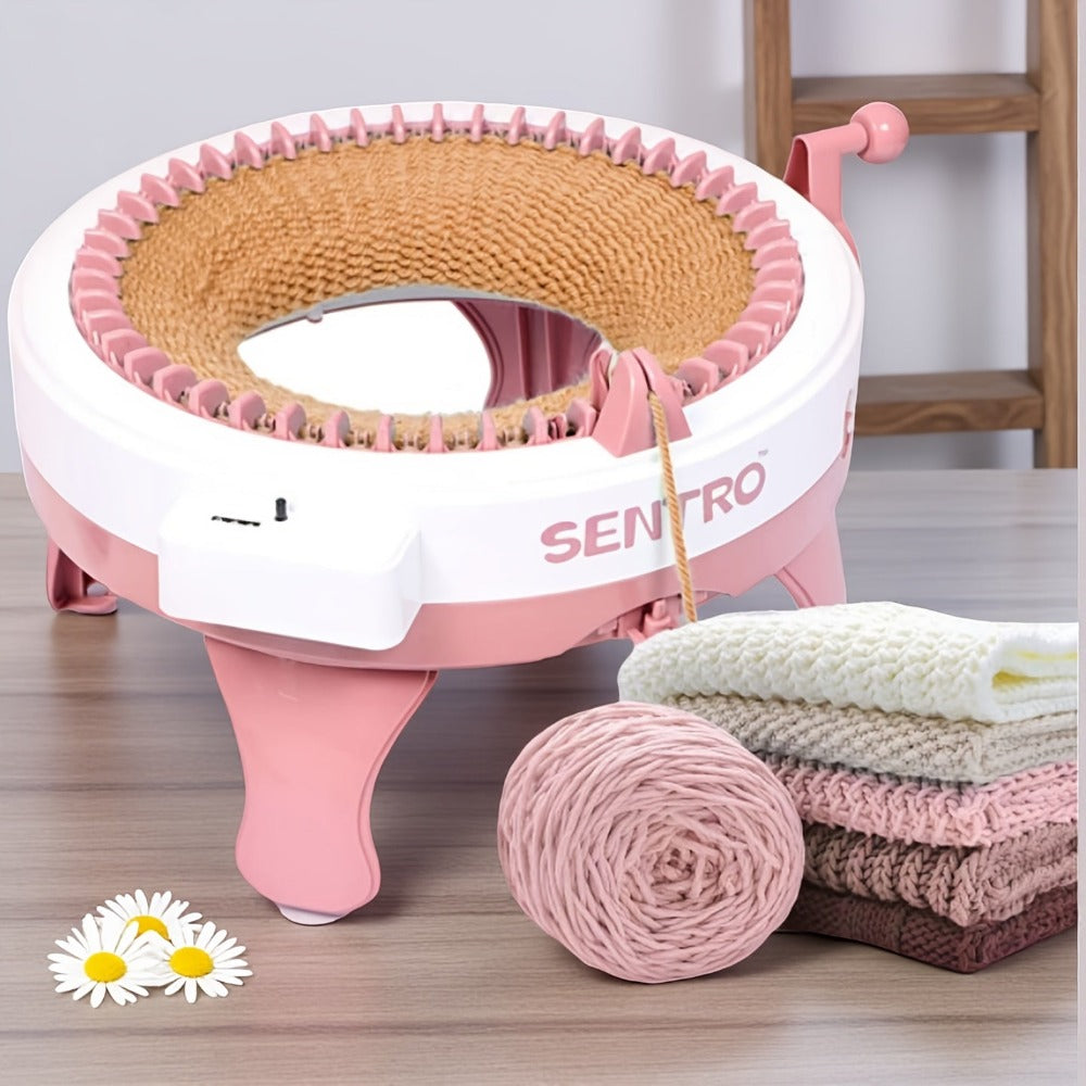Máquina de Tejer de 48 Agujas con Contador de Filas | Eje de Tejido Circular Inteligente | Perfecta para Bufandas, Gorros, Calcetines | Kit de Manualidades para Adultos y Principiantes | Regalos Ideales de Navidad, Halloween, Adiciones de Invierno