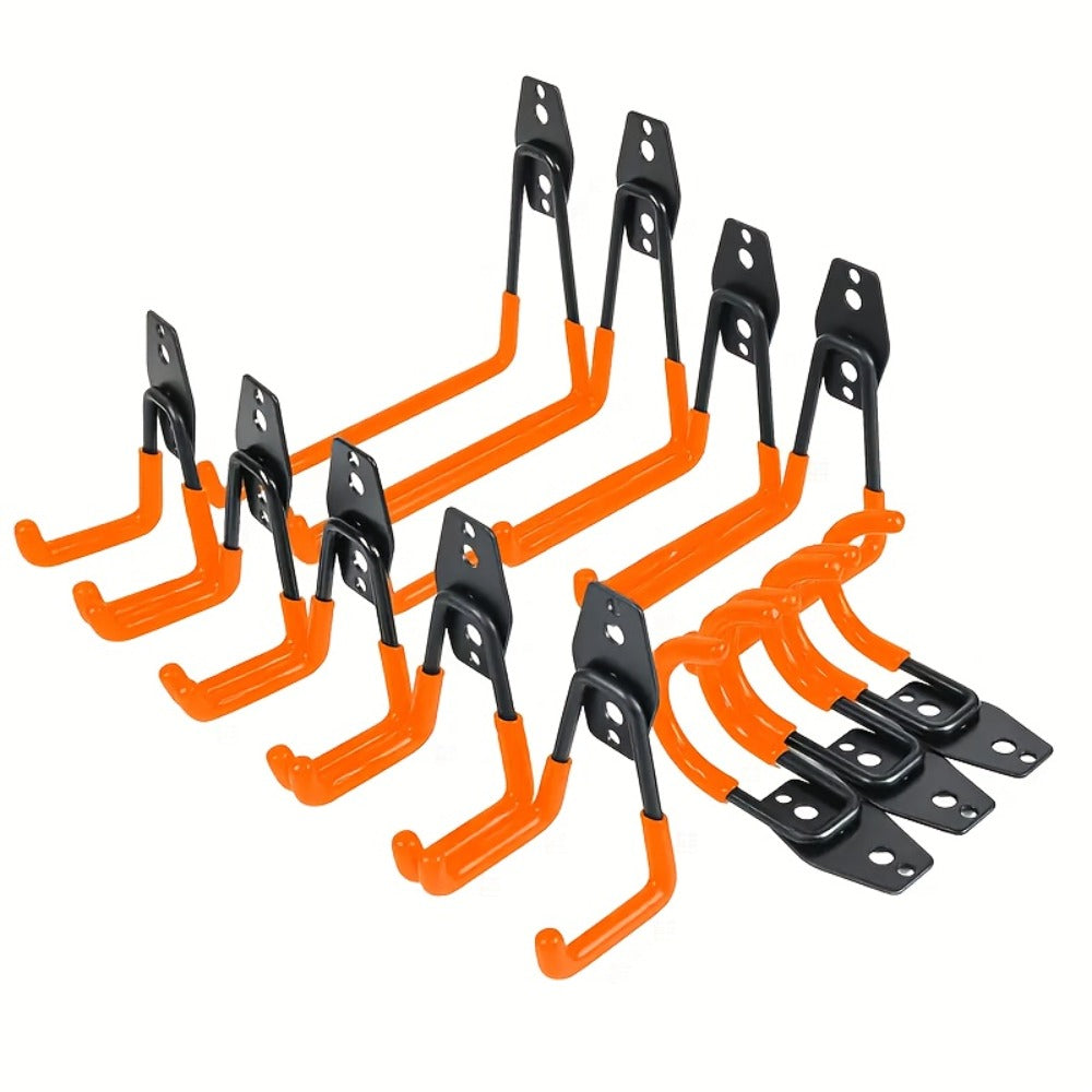 Set de ganchos de garaje para pared 12 piezas | Herramientas, escaleras y bicicletas
