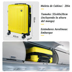Maleta De Cabina Exclusiva Para Vuelos Europeos, Ideal Para Vacaciones De Verano Y Viajes A La Playa. Dimensiones Precisas De 55×40×20 Cm, Diseño Rígido Resistente Con 4 Ruedas Giratorias 360°, Tirador Telescópico Suave Y Cerradura De Seguridad. Ligera Y