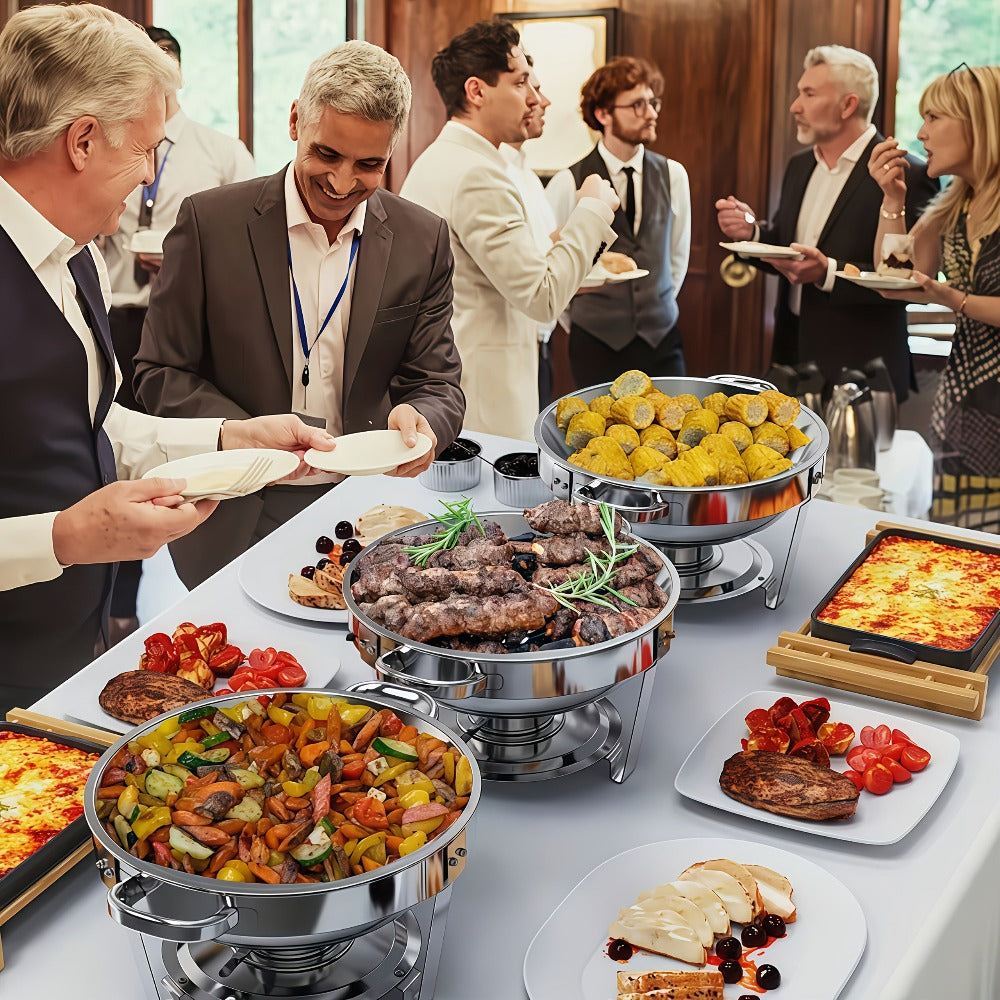 Bandeja de Acero Inoxidable, Plato Calentador para Reuniones Familiares, Banquetes y Hoteles Comerciales [Solo para Cocinar], Solo para