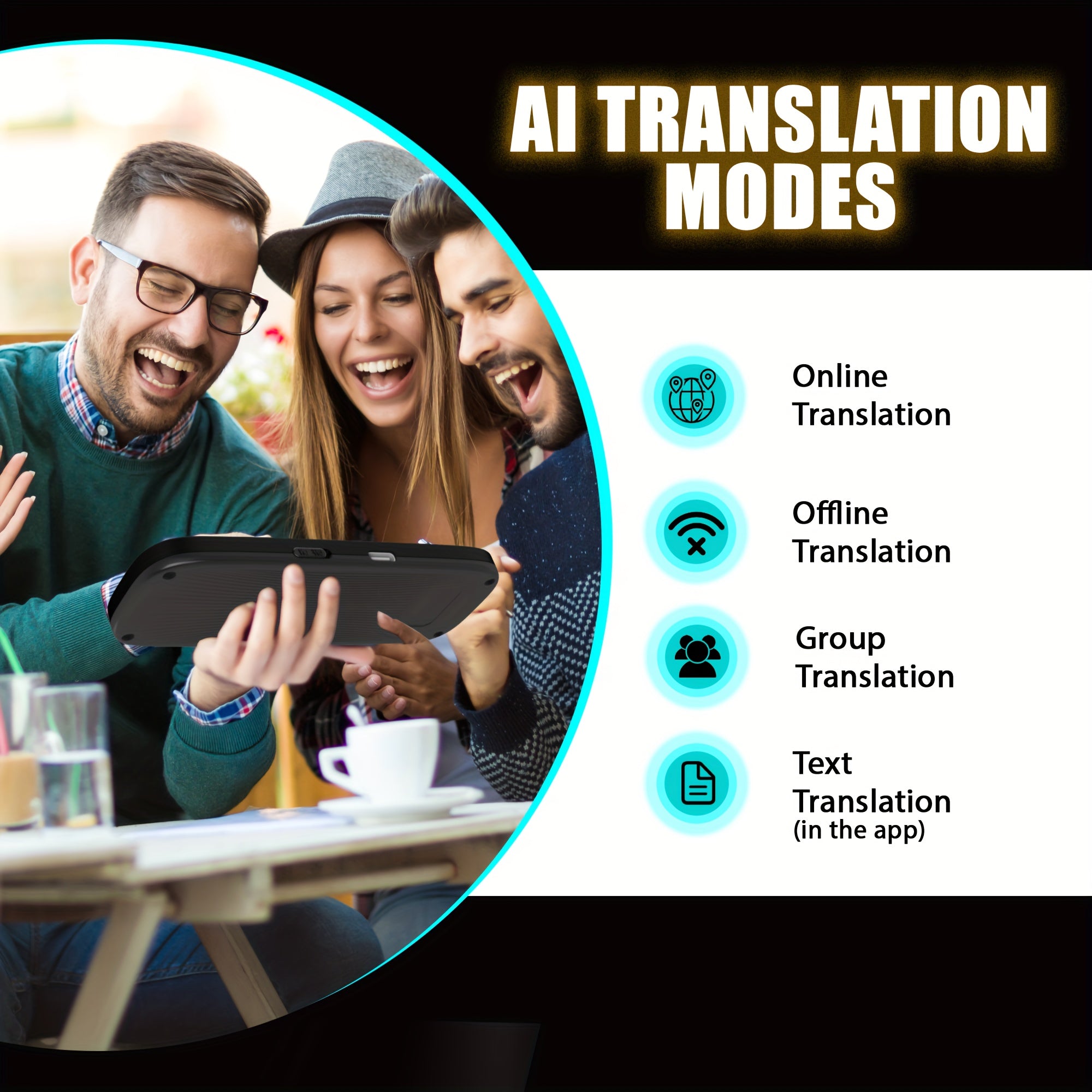Traductores electrónicos | Dispositivo traductor de idiomas portátil bidireccional instantáneo | Más de 75 idiomas soportados | Traducción de voz