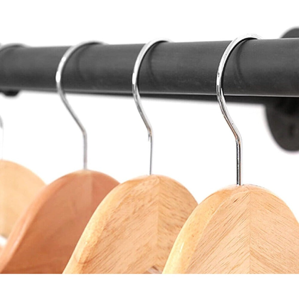 Perchero de tubo industrial de 200 cm para montar en la pared, toallero, barra para prendas de estilo vintage, riel de pared de alta resistencia para colgar y exhibir ropa, para dormitorio y lavadero