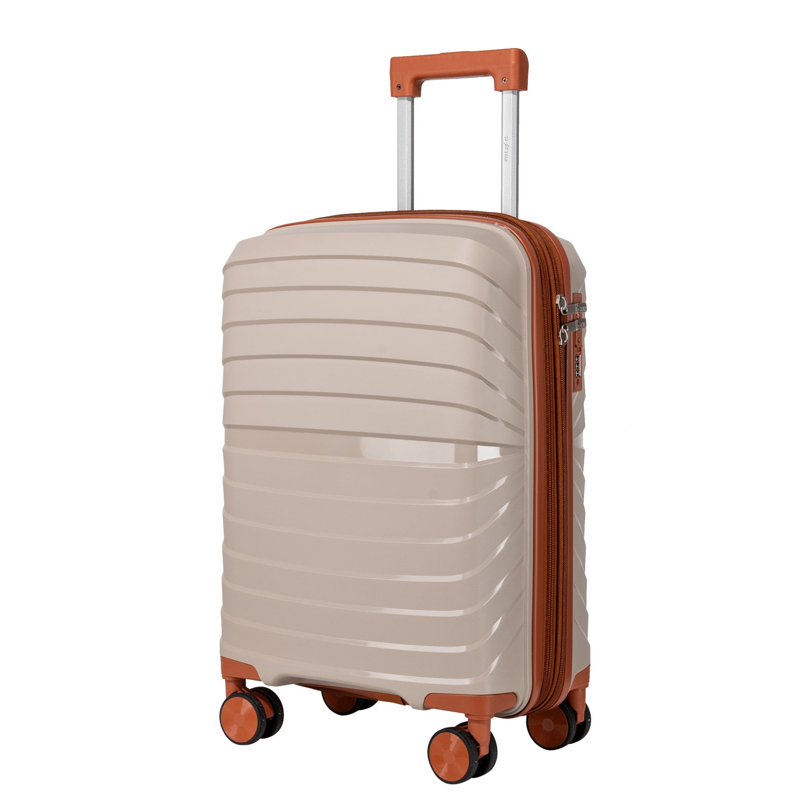 1 pieza de equipaje premium 100% PP | Tamaño de mano de 20", resistente a pisotones y no deformable, capacidad expandible, aprobado para el embarque | Disponible en varios colores: Rojo, Gris Oscuro, Gris Claro | Estilo de moda con asa telescópica y rueda